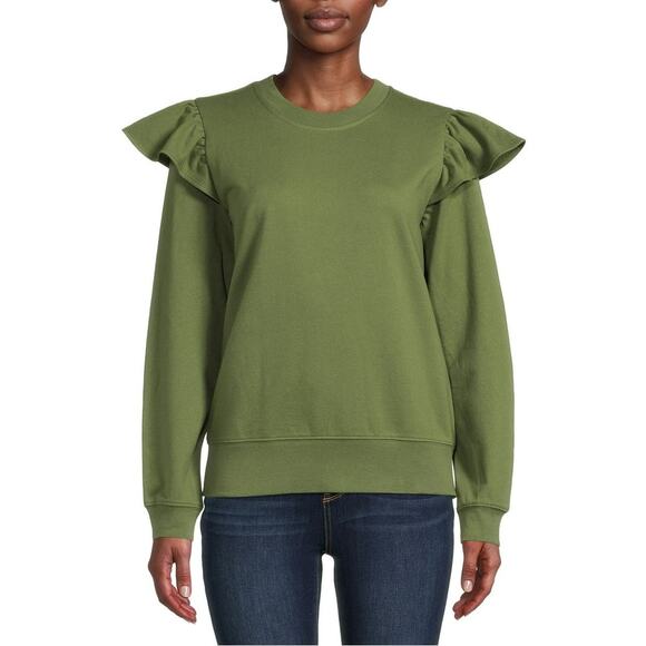 Time And Tru Women's Ruffle Sweatshirt - Picture 1 of 8